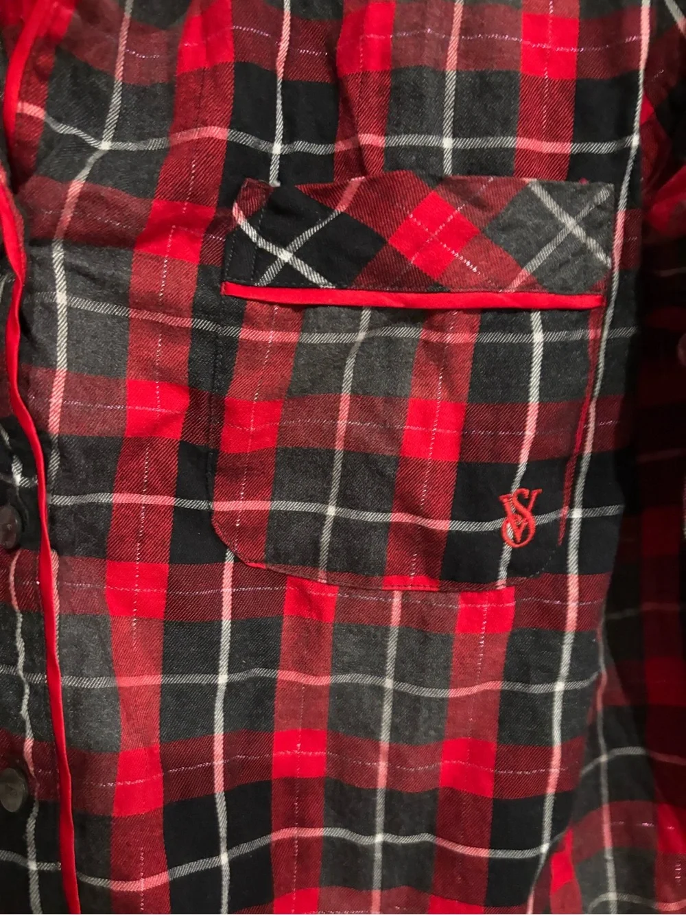 Victoria's Secret Red and Black Plaid Pajama Set